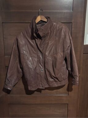 Adventure Bound Originals - Brown 100% Leather Bomber Jacket w/3M Thinsulate